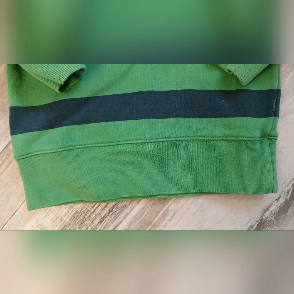 Baby Gap Green & Navy Wide‑Stripe Fleece Pullover – Size 18–24M – Retro 2009